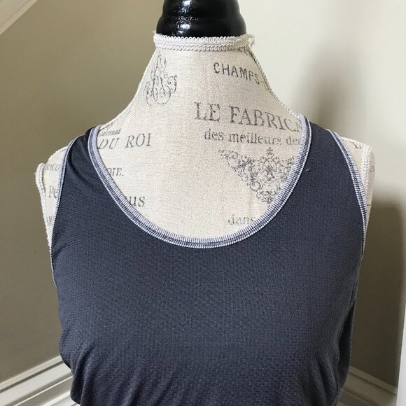 Lululemon Racerback Run Tank Top Womens 8 Gray Cinch Waist Hem Sleeveless Yoga - Picture 7 of 13